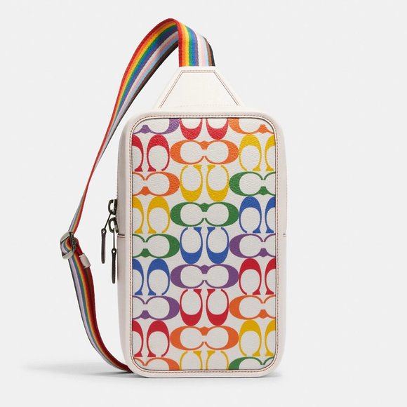 🌈 Coach Sullivan Pack In Rainbow Signature Canvas - Picture 4 of 16